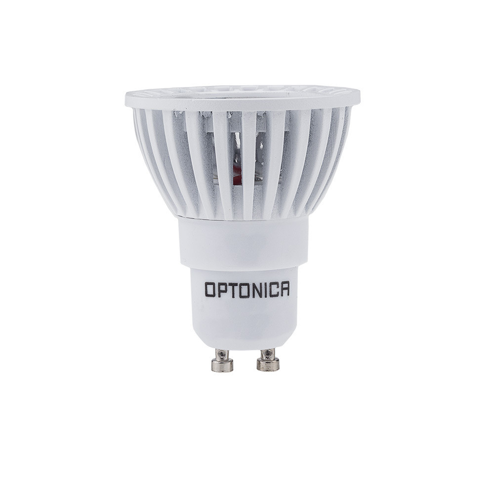 LED izzó GU10 50° cob, szabályozható fényerővel, 6W, 4500K, természetes fehér, dimmelhető, 480 lm, fehér, Optonica, 1964