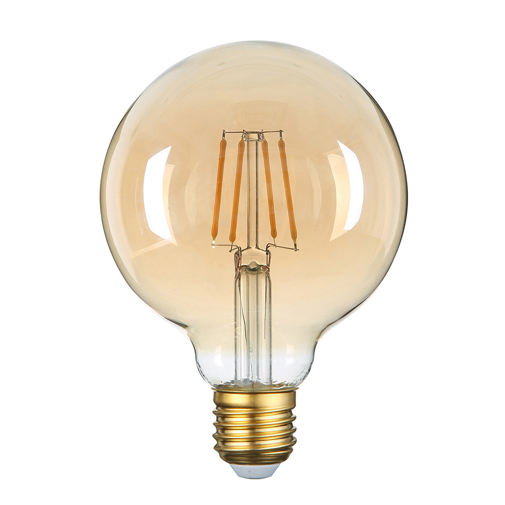 LED izzó E27 G95 aranyüveg, 4W, 2500K, meleg fehér, 400 lm, Optonica, 1794
