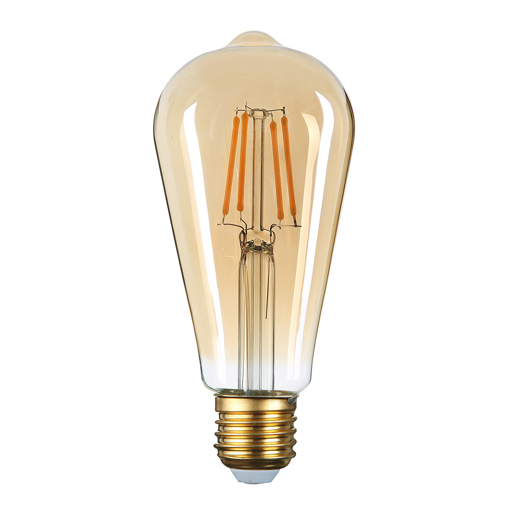 LED gyertya st64 8w arany üveg fényerőszabályozható, 2500K, meleg fehér, E27, dimmelhető, 700 lm, Optonica, 1322
