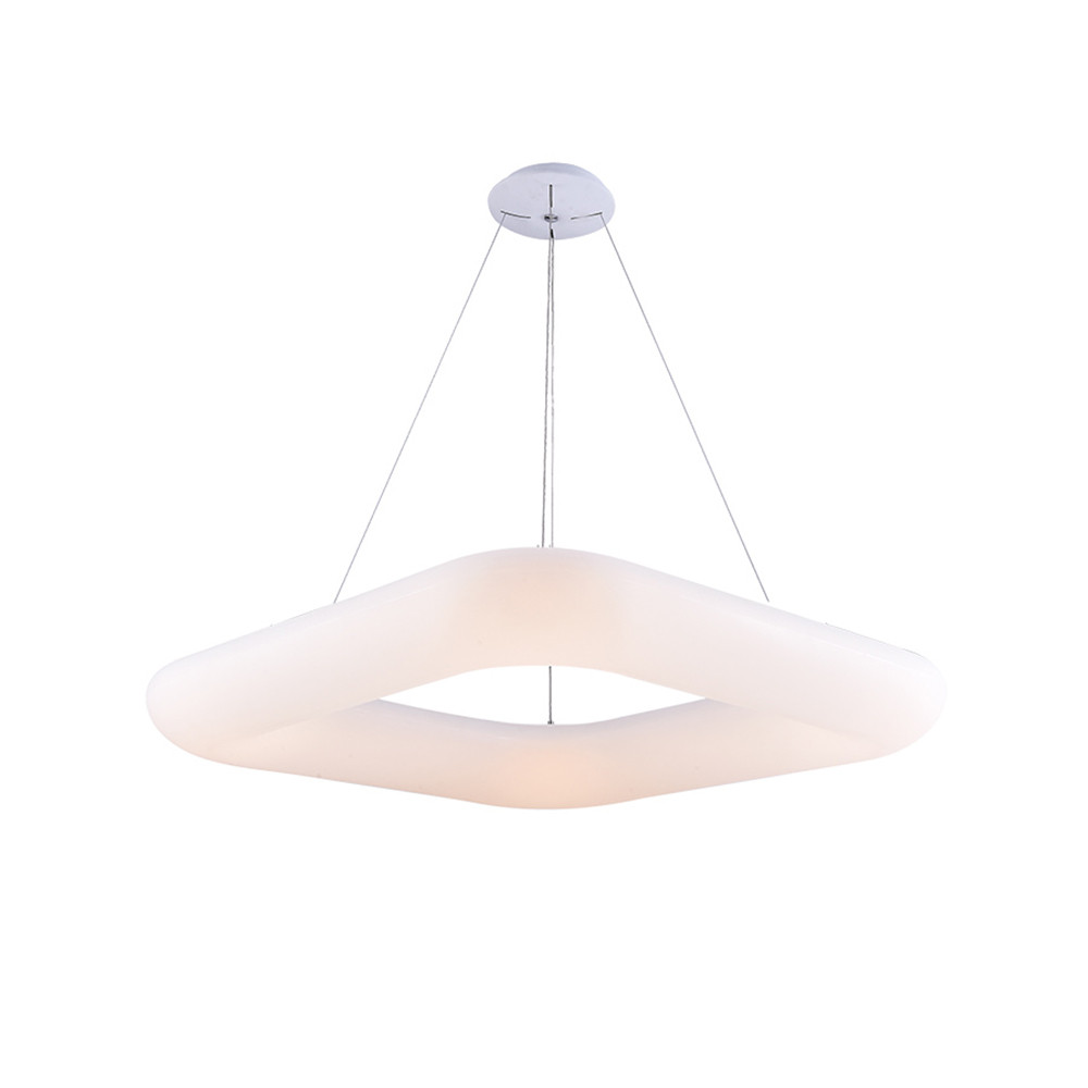 LED függeszték fehér négyzet alakú, 50W, 3000K, meleg fehér, 3500 lm, homokfehér, Optonica, 9039