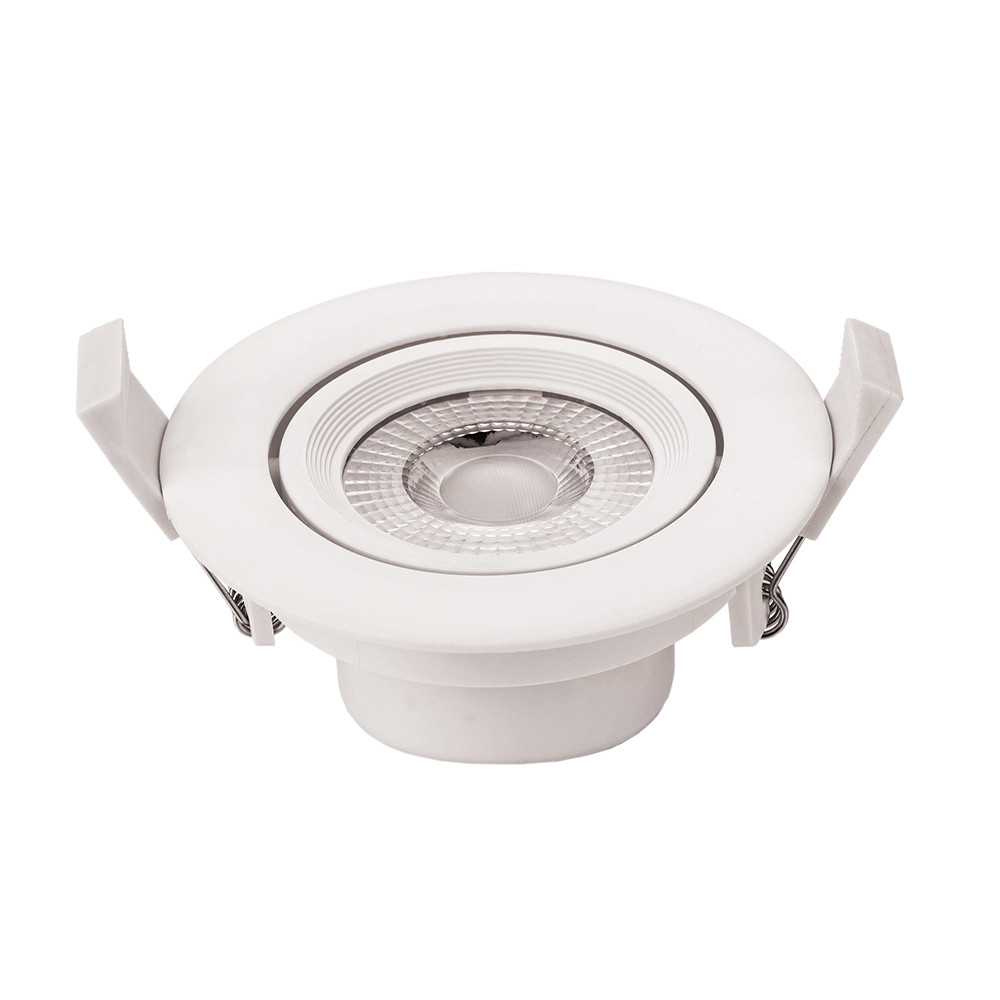LED cob mélysugárzó, kerek, forgatható, 5W, 2700K, meleg fehér, 375 lm, fehér, Optonica, 3266