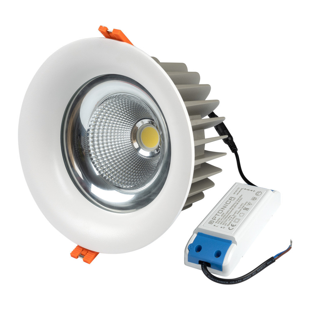 LED spotlámpa cob tuv szabad, 40W, 6000K, hideg fehér, 4000 lm, fehér, Optonica, 3260