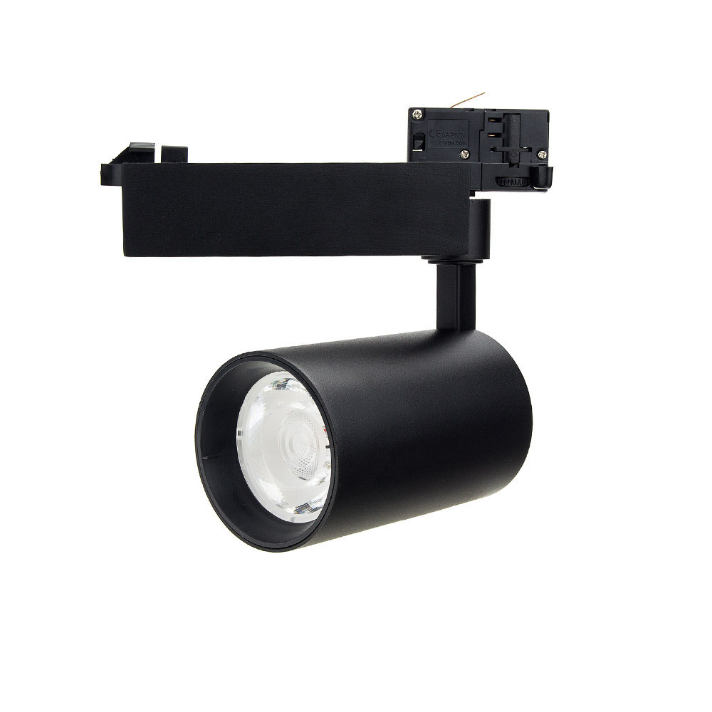 LED 4 vezetékes sínlámpa, feketetel, 25W, 3000K, meleg fehér, 2750 lm, Optonica, 5329