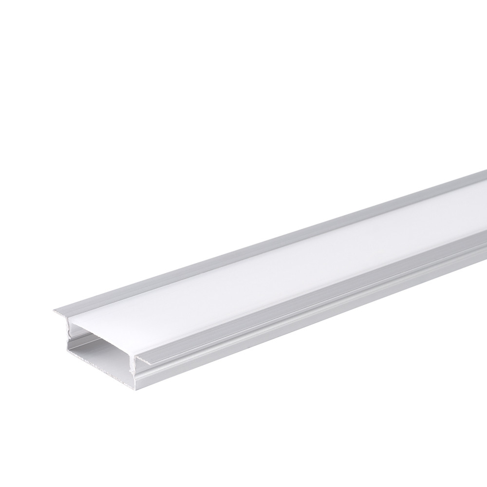 Alumínium profil LED szalaghoz 41*10mm, ezüst/fehér fedő, 2 méter, Optonica, 5118