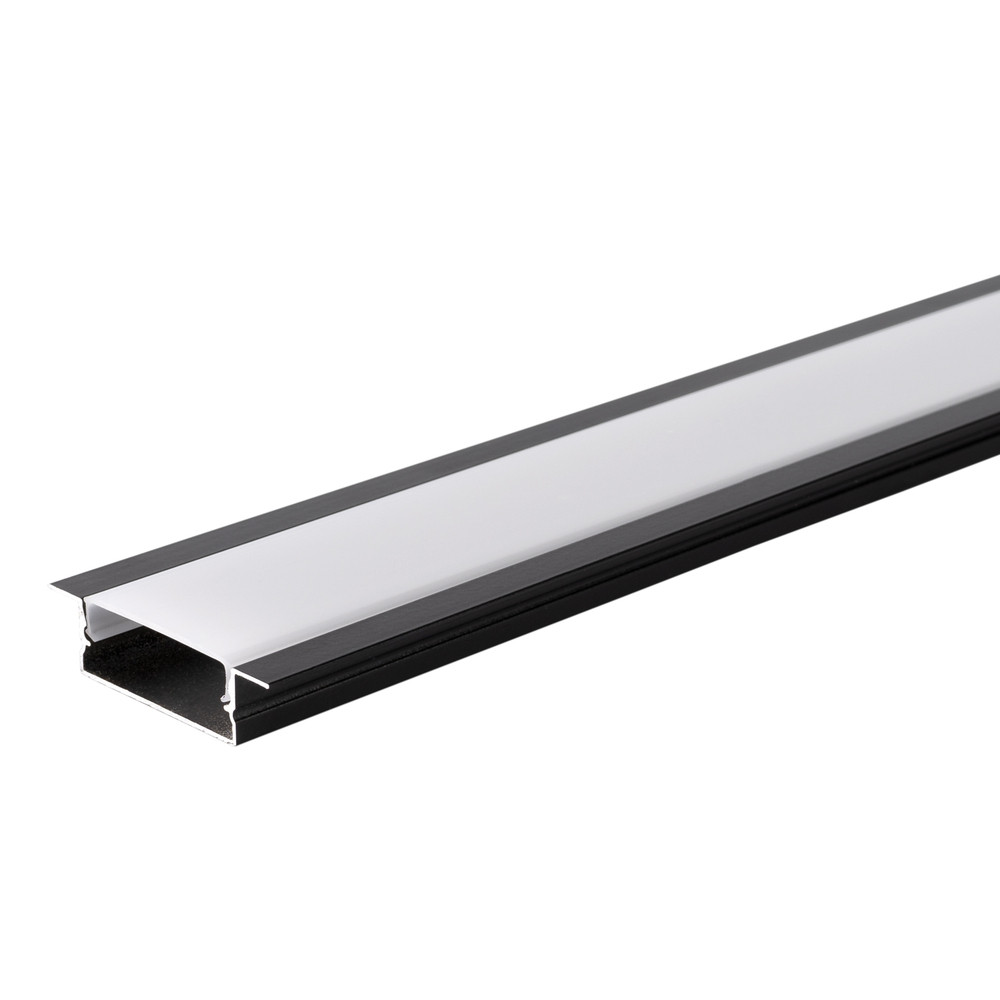 Alumínium profil LED szalaghoz 41*10mm, fekete/fehér fedő, 2 méter, Optonica, 5119