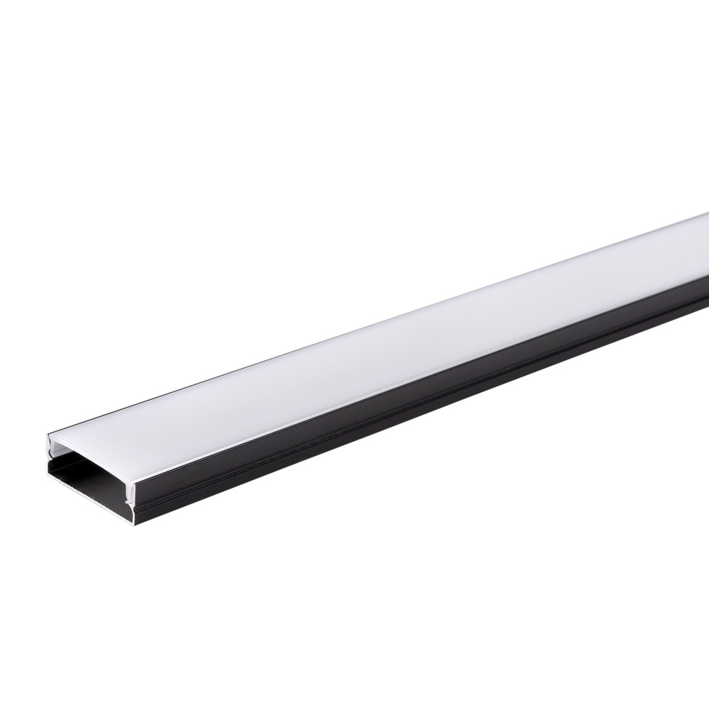 Alumínium profil LED szalaghoz 30*10mm, fekete/fehér fedő, 2 méter, Optonica, 5116