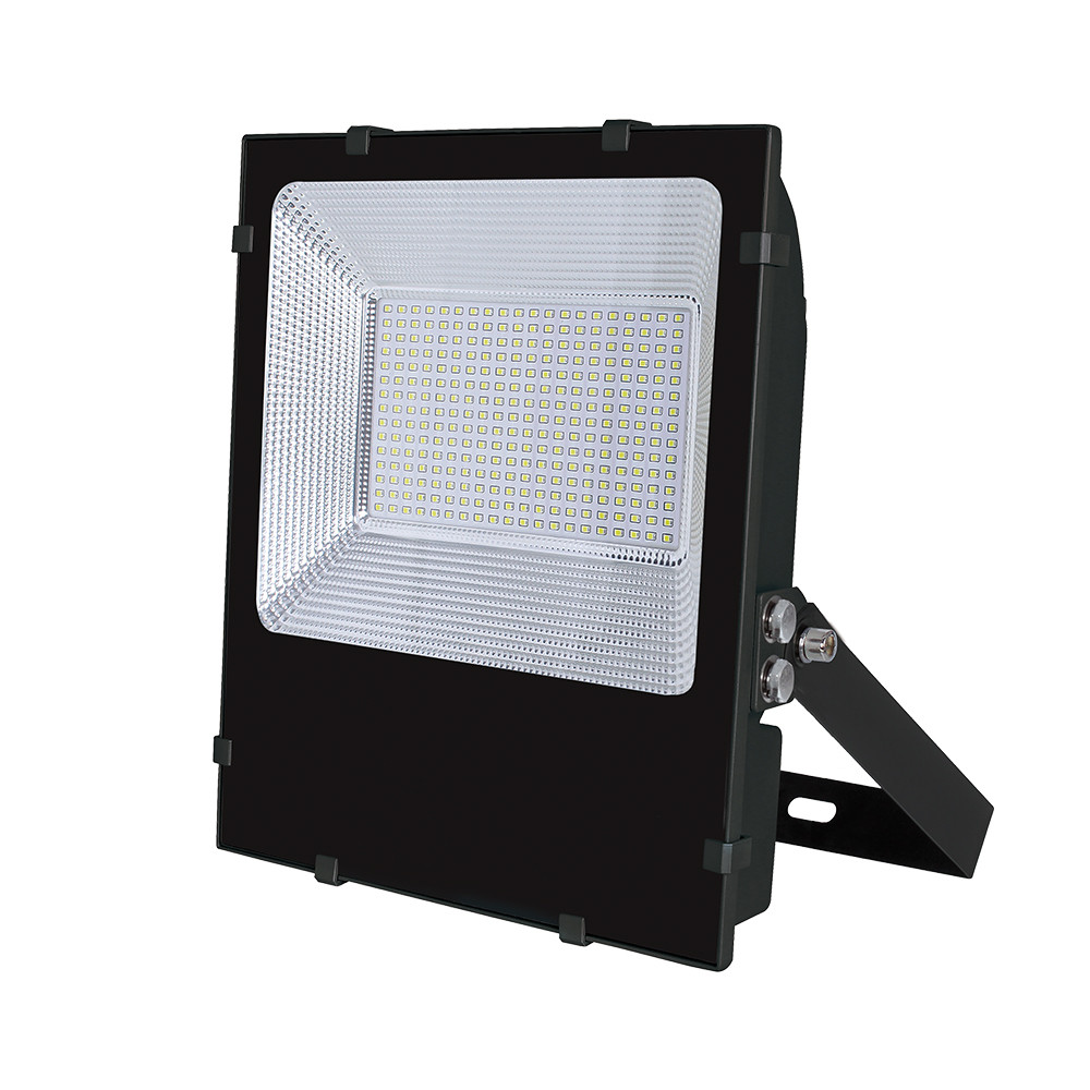 LED kettős feszültségű reflektor csatlakozóblokkal, feketetel, 3 év garancia, 100W, 6000K, hideg fehér, 9000 lm, IP65, Optonica, 5277
