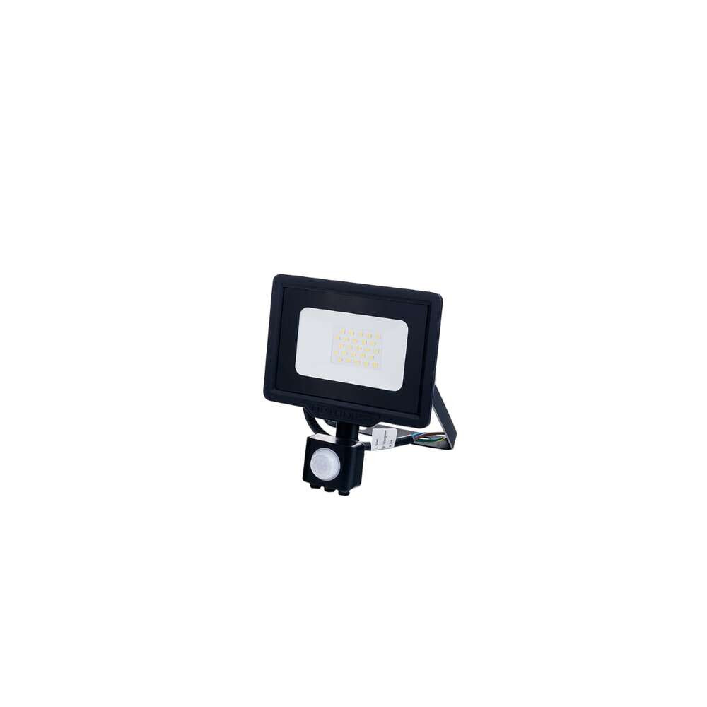 LED smd reflektor, fekete, city line, pir érzékelővel, 30W, 2700K, meleg fehér, 2400 lm, IP65, Optonica, 5949