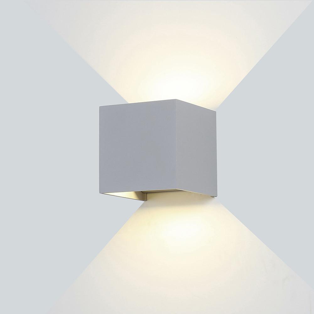 LED fali lámpa szürke négyzet alakú, 6W, 4000K, természetes fehér, 660 lm, IP54, Optonica, 7456