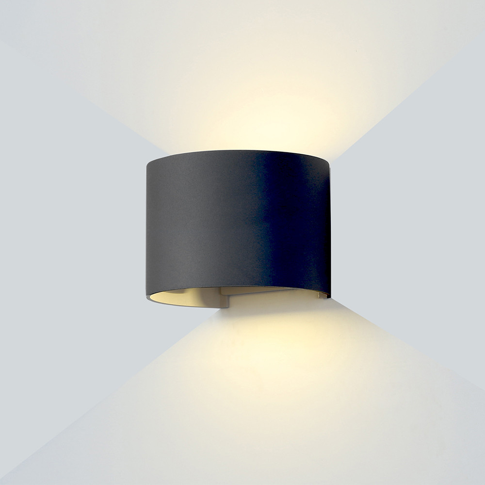 LED fali lámpa fekete kerek, 6W, 4000K, természetes fehér, 660 lm, IP54, Optonica, 7467