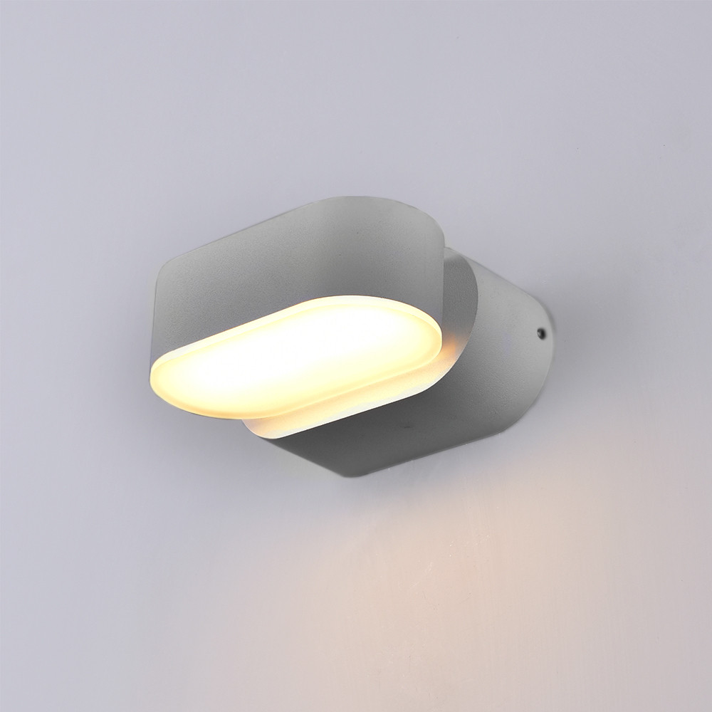 LED fali lámpa epistar 6w szürketel forgatható, 3000K, meleg fehér, 660 lm, IP54, Optonica, 7477