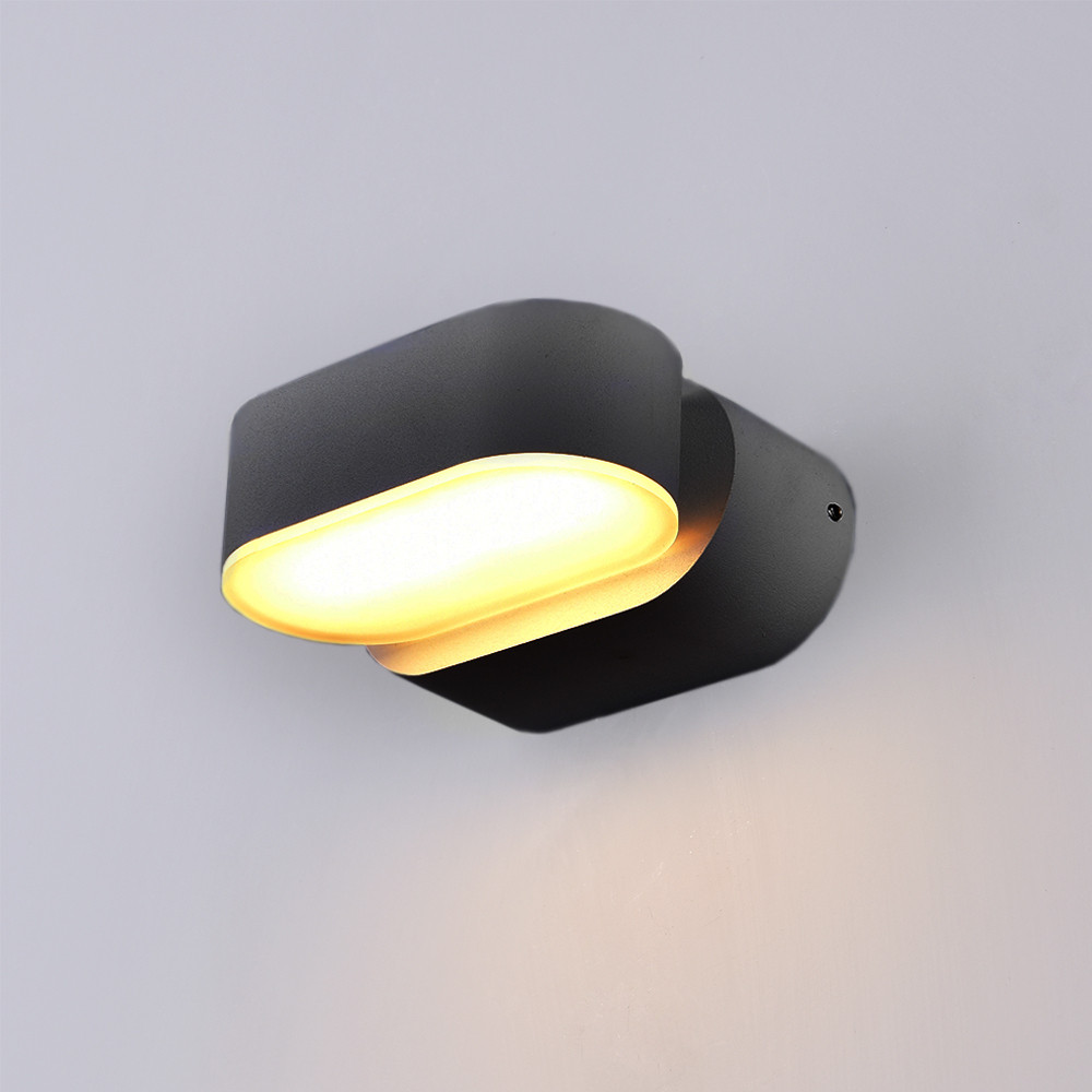 LED fali lámpa epistar 6w feketetel forgatható, 4000K, természetes fehér, 660 lm, IP54, Optonica, 7479