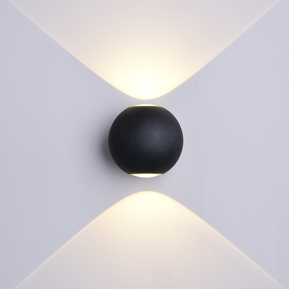 LED fali lámpa kerek feketetel, 6W, 3000K, meleg fehér, 660 lm, IP54, Optonica, 7494