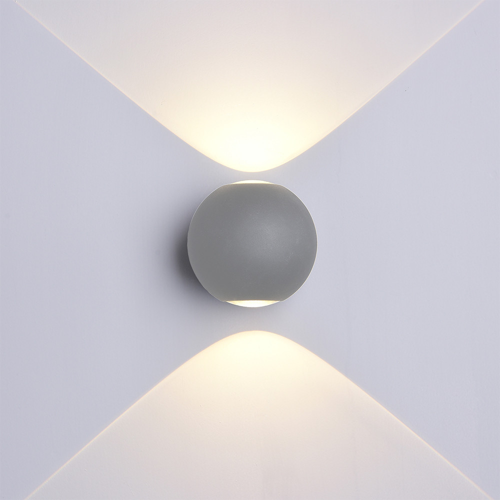 LED fali lámpa kerek szürketel, 6W, 3000K, meleg fehér, 660 lm, IP54, Optonica, 7495
