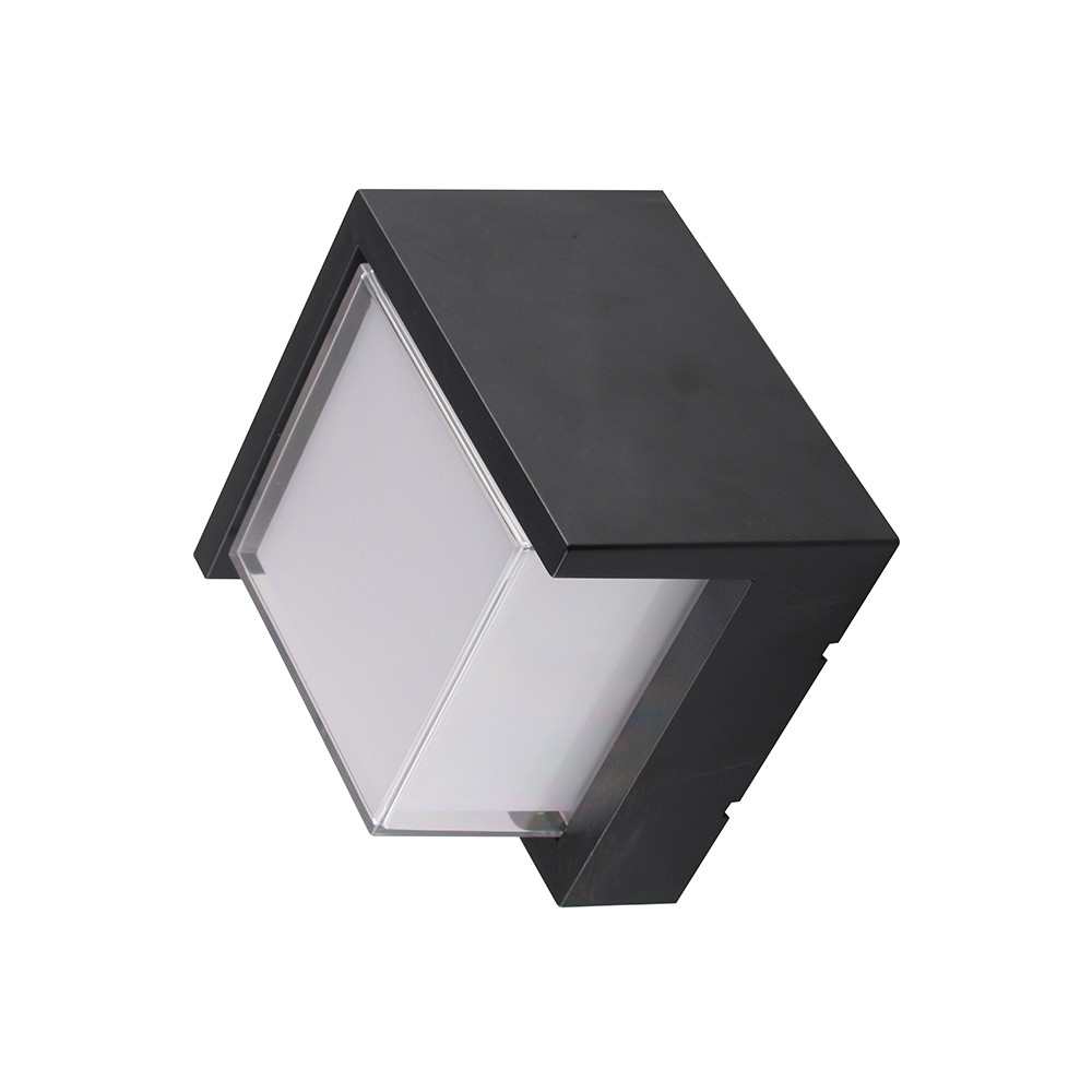 LED fali lámpa, négyzet alakú, fekete, 12W, 4200K, természetes fehér, 850 lm, IP65, Optonica, 7531