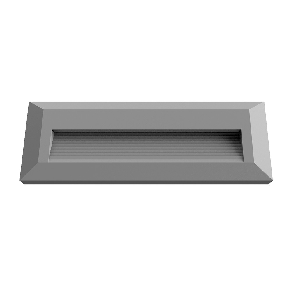 LED lépcsőlámpa, négyzet alakú, szürke, 3W, 4200K, természetes fehér, 100 lm, IP65, Optonica, 7520