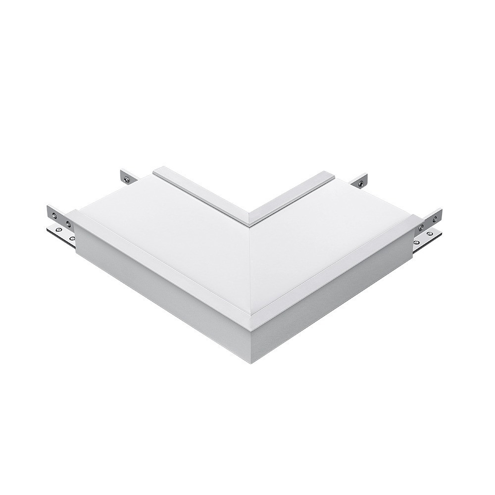 Lineáris LED lámpatest tartozék - L alakú csatlakozó, 8w, 4000K, természetes fehér, 800lm, 120°, ezüst, CRI>80, V-TAC, 386