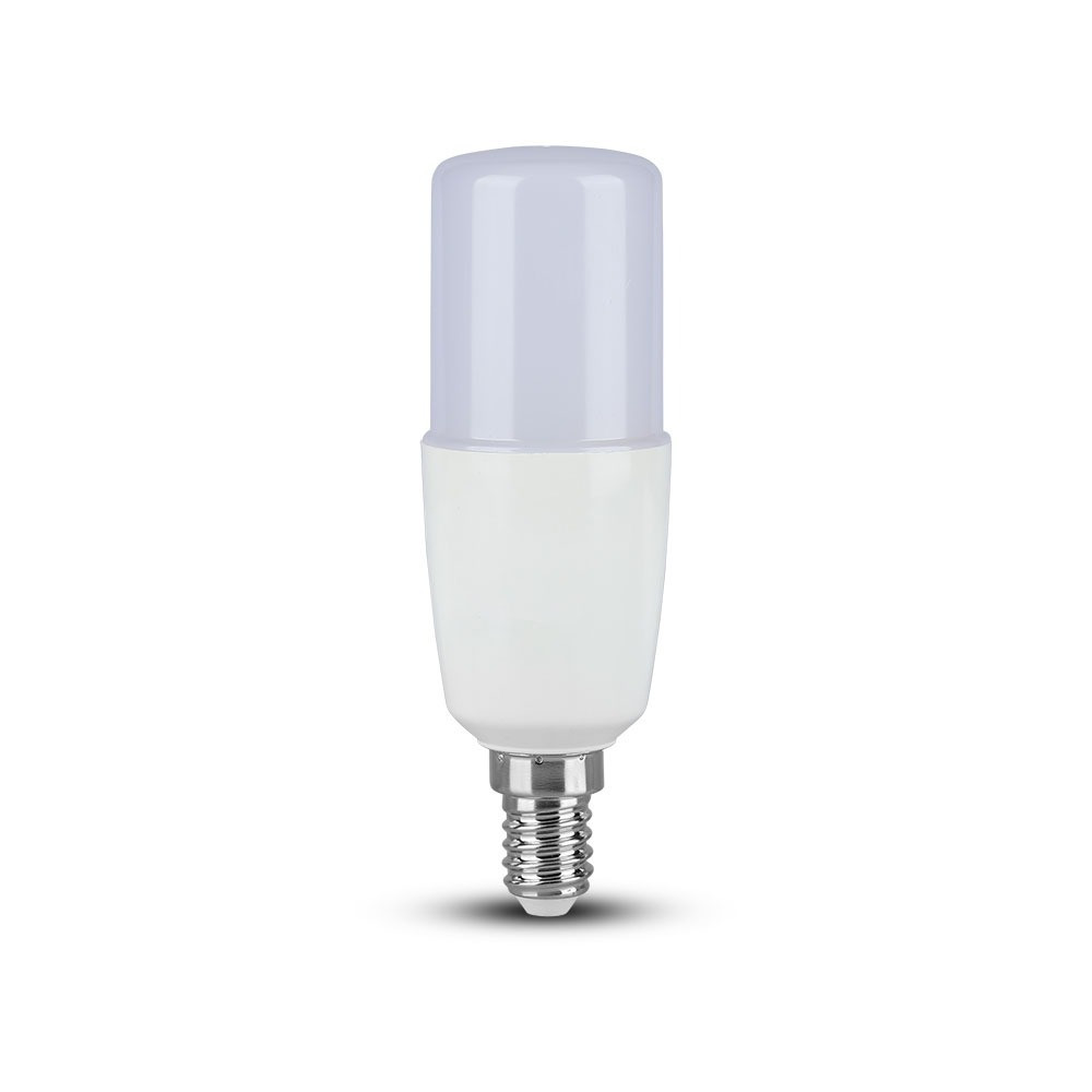 LED izzó E14, 9w, 2700K, meleg fehér, 750lm, 230°, fehér, CRI>80, V-TAC, 7173