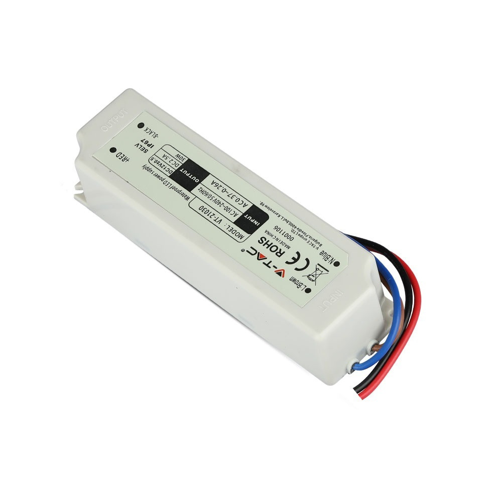 Vízálló LED szalag tápegység 12V, 100-240V, fehér, IP67, V-TAC, 3271