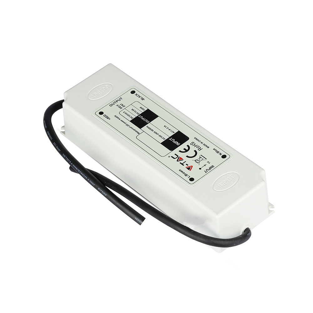 Vízálló LED szalag tápegység 12V, 100-240V, fehér, IP67, V-TAC, 3234