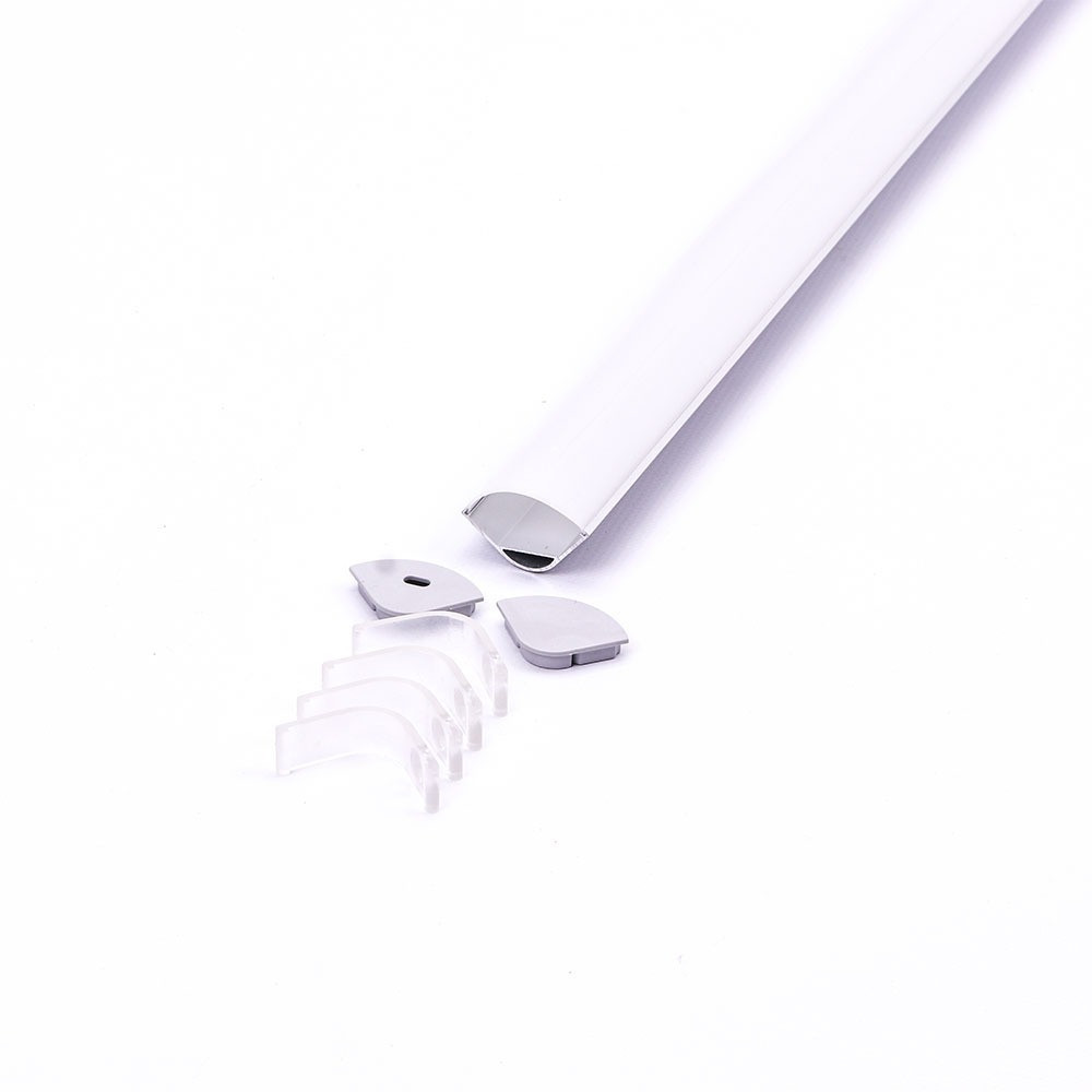 LED szalag profil, ezüst/fehér fedő, 2000mm, V-TAC, 3363