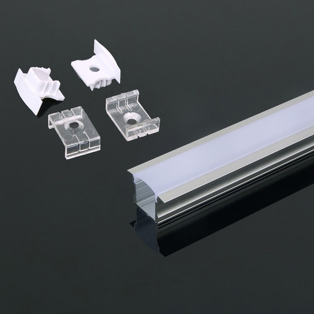 LED szalag profil, ezüst/fehér fedő, 2000mm, V-TAC, 3351