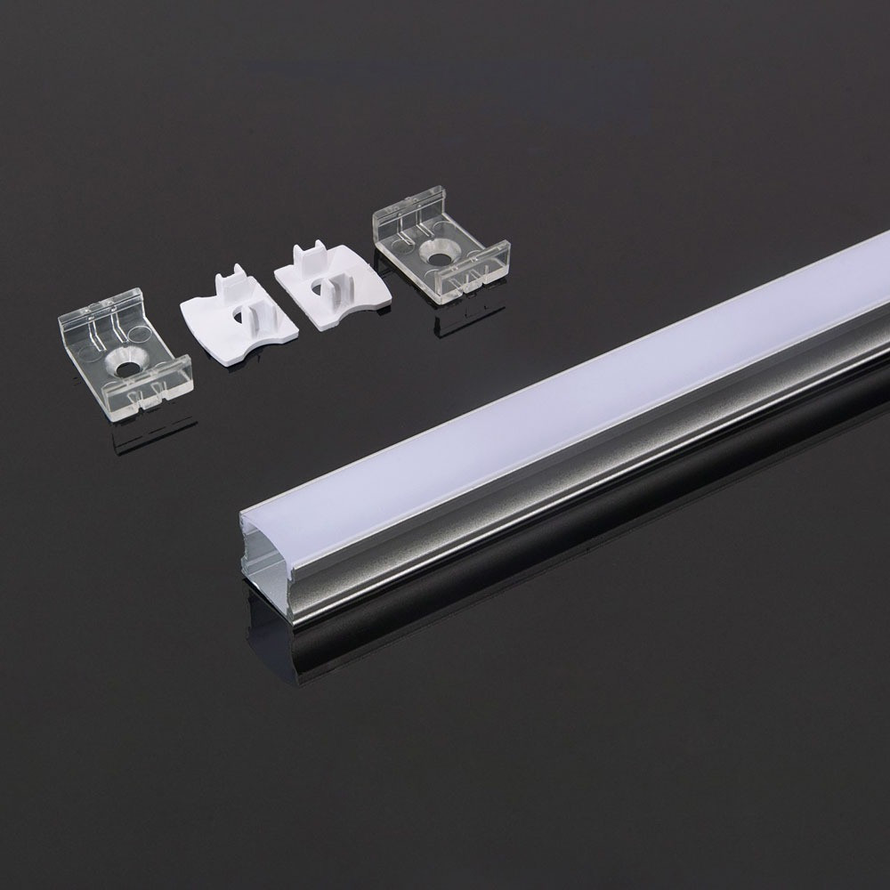 LED szalag profil, ezüst/fehér fedő, 2000mm, V-TAC, 3354