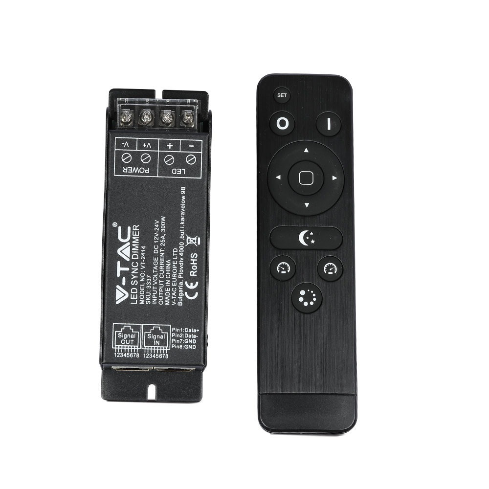LED szalag tartozék - vezérlő, fekete, V-TAC, 3337