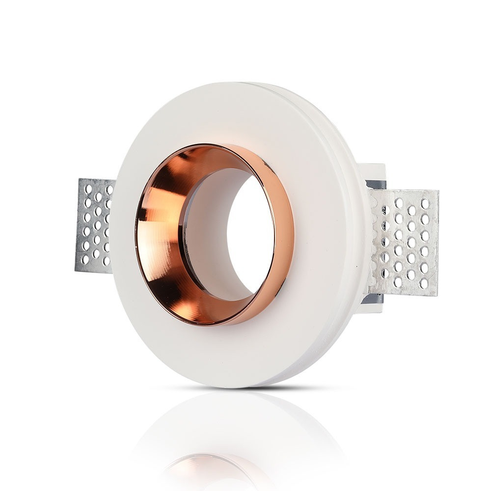LED spotlámpa keret kerek, GU10, fehér, matt rózsaarany, V-TAC, 3147