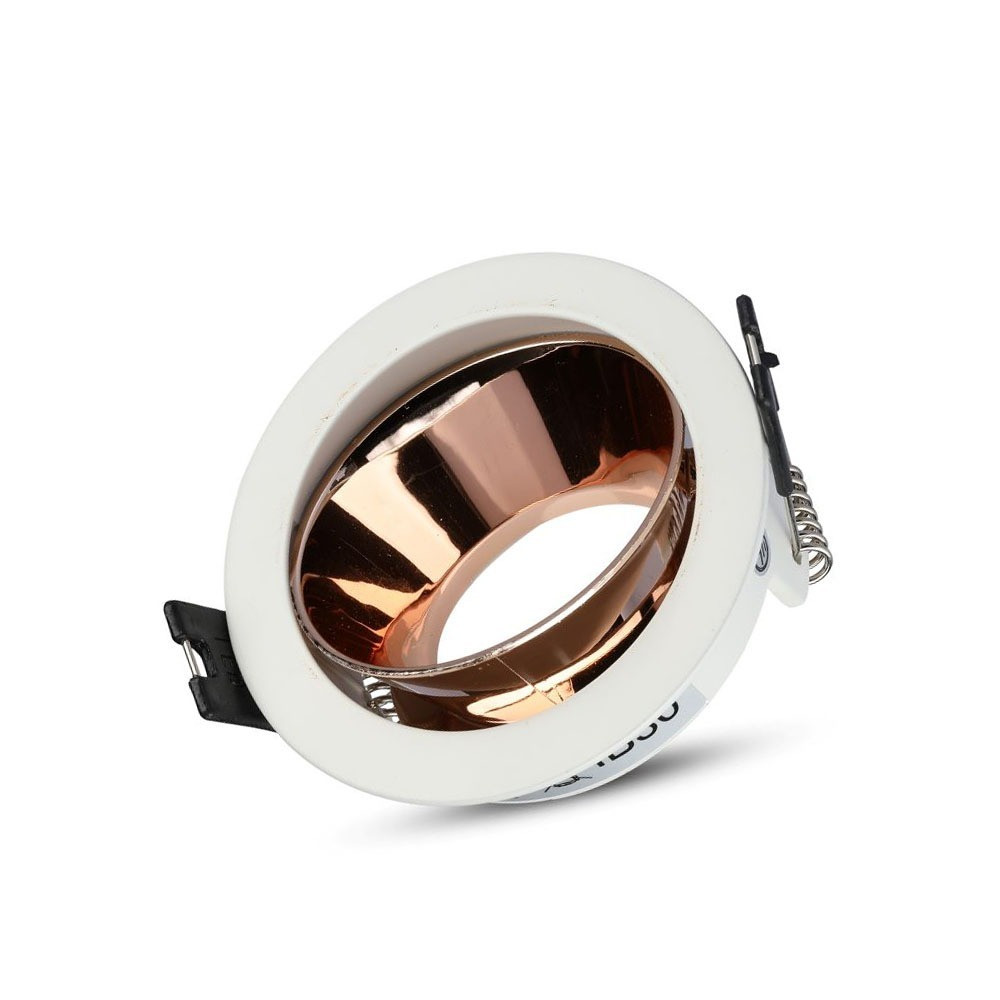 LED spotlámpa keret kerek, GU10, fehér, rózsaarany, V-TAC, 3155