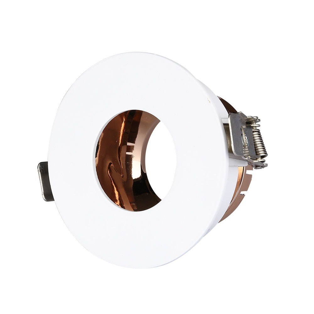 LED spotlámpa keret kerek, GU10, fehér, rózsaarany, V-TAC, 3159