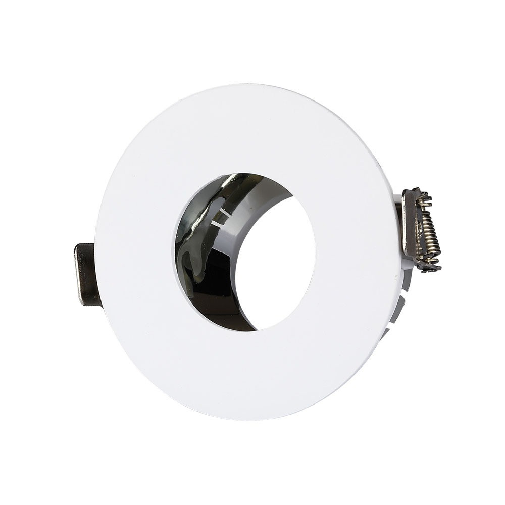 LED spotlámpa keret kerek, GU10, fehér, króm, V-TAC, 3160