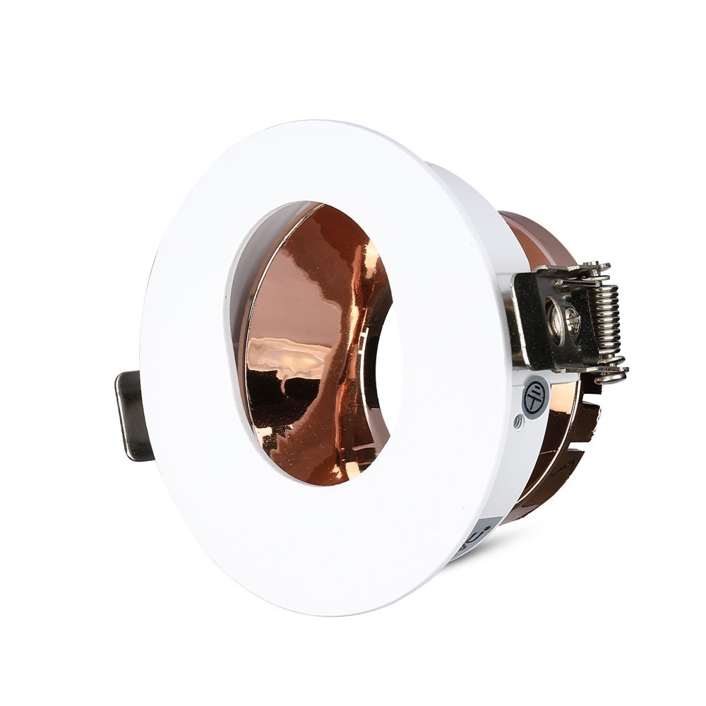 LED spotlámpa keret kerek, GU10, fehér, rózsaarany, V-TAC, 3163