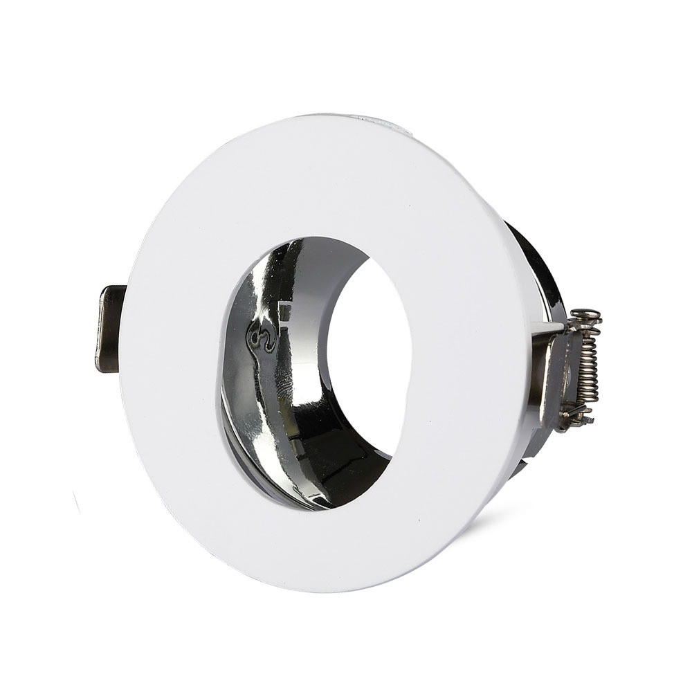 LED spotlámpa keret kerek, GU10, fehér, króm, V-TAC, 3164