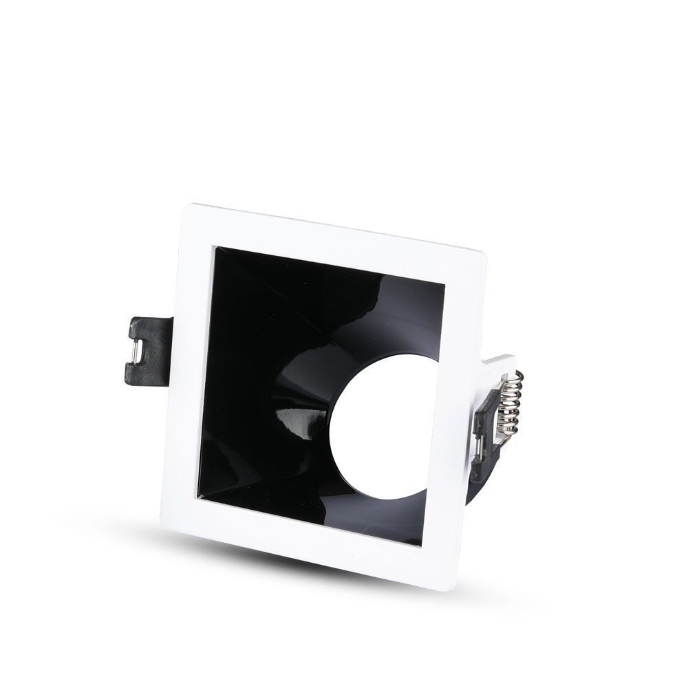 LED spotlámpa keret négyzet alakú, GU10, fehér, fekete, V-TAC, 3165