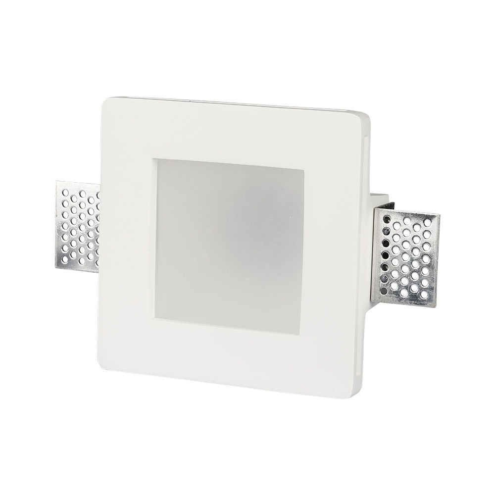LED spotlámpa keret opál üveggel, négyzet alakú, GU10, fehér, V-TAC, 3691