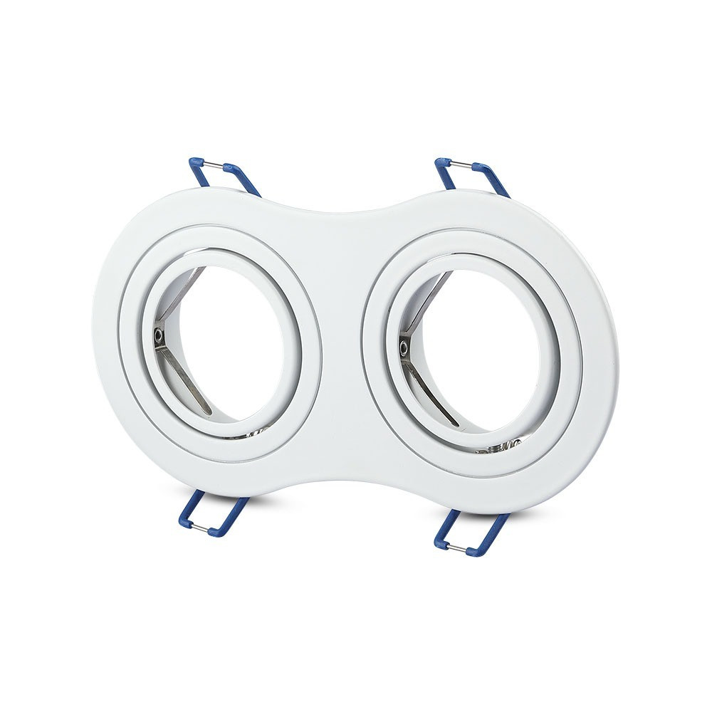 LED spotlámpa keret kerek, 2XGU10, fehér, V-TAC, 3601