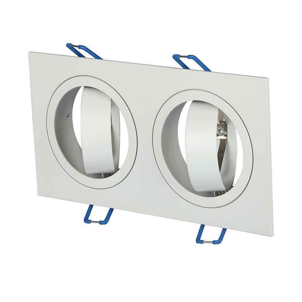 LED spotlámpa keret négyzet alakú, 2XGU10, fehér, V-TAC, 3607