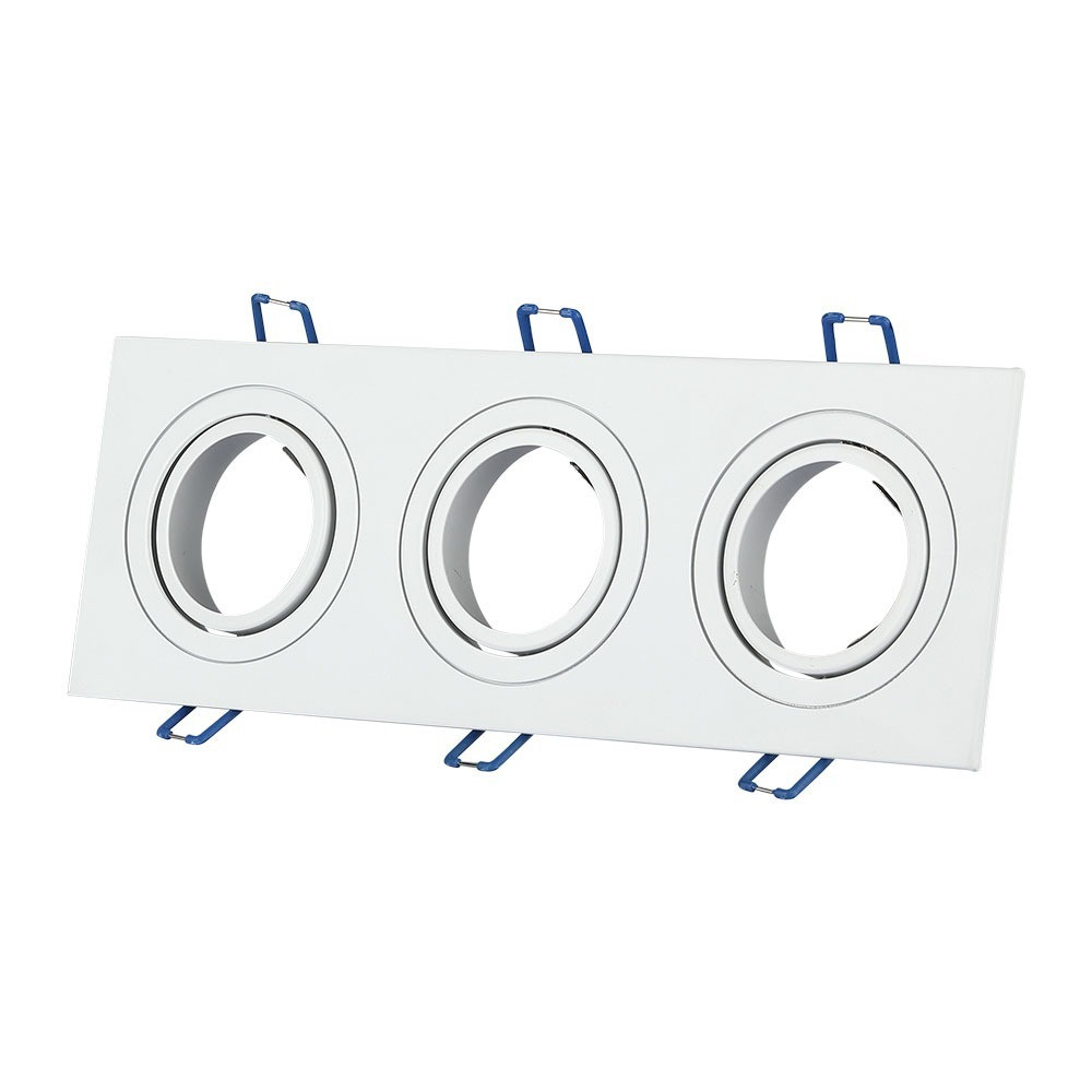 LED spotlámpa keret négyzet alakú, 3XGU10, fehér, V-TAC, 3609