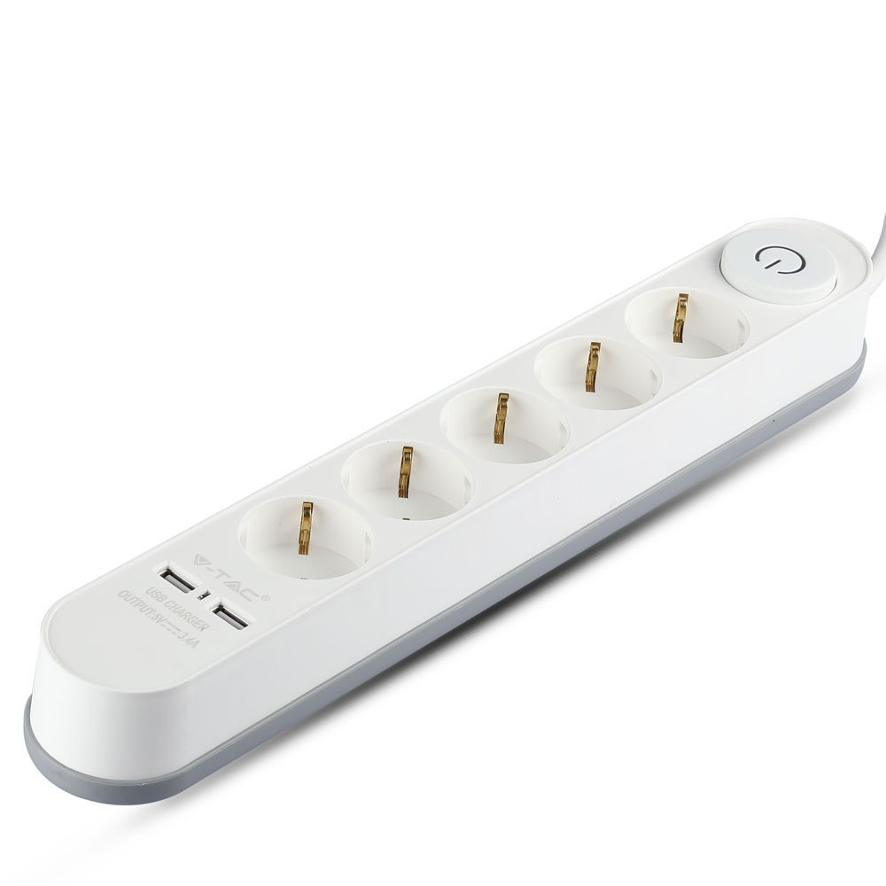 Hosszabbító USB kapcsoló, fehér, V-TAC, 8807