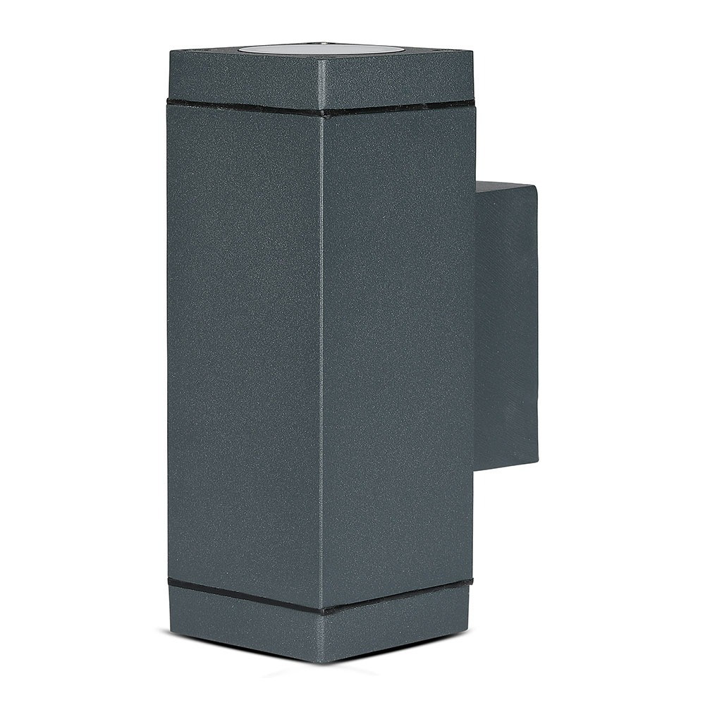 Kültéri fali lámpatest, 2XGU10, sötétszürke, IP44, V-TAC, 8627