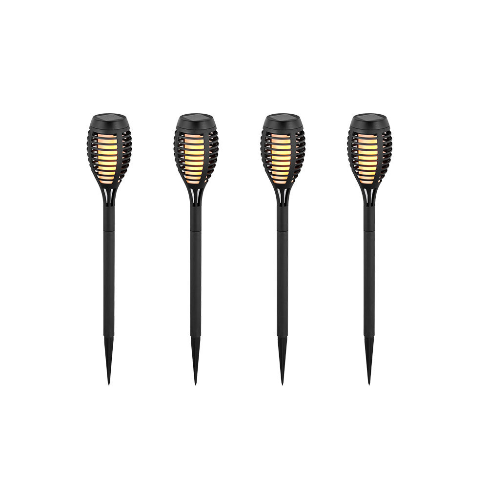 Szolár LED láng imitáló kerti lámpa, 1w, 2200K, meleg fehér, fekete, IP44, V-TAC, 8689