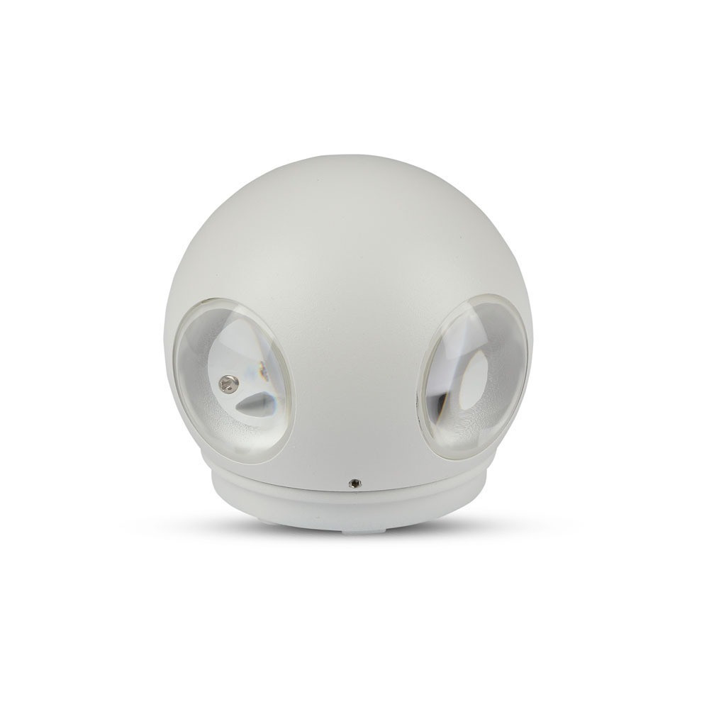 LED fali lámpa 4 irányú világítás kerek IP65, 4w, 3000K, meleg fehér, 440lm, 90°, fehér, CRI>80, V-TAC, 8551