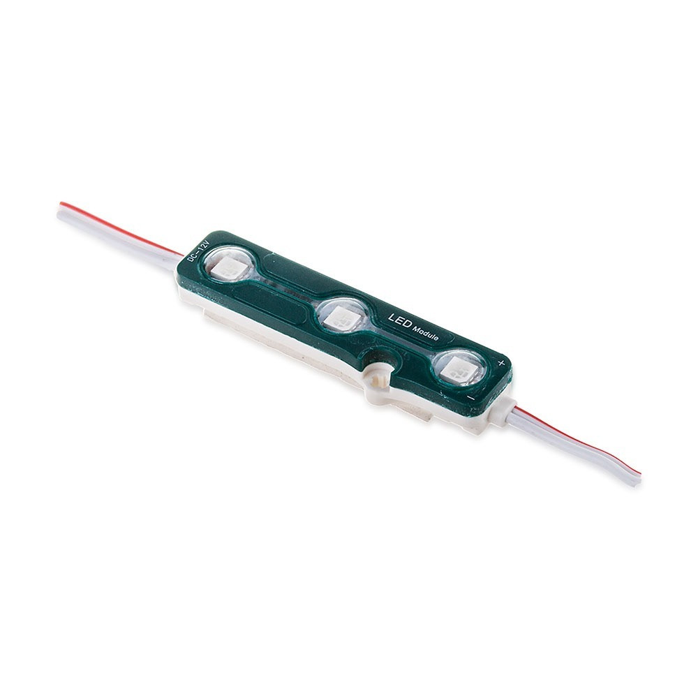 LED modul 3 db SMD5050 fényforrással, 0,72w, kék, 66lm, 120°, fehér, CRI>75, IP67, V-TAC, 5118