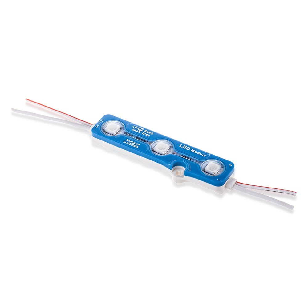 LED modul 3 db SMD5050 fényforrással, 0,72w, zöld, 66lm, 120°, zöld, CRI>75, IP67, V-TAC, 5119
