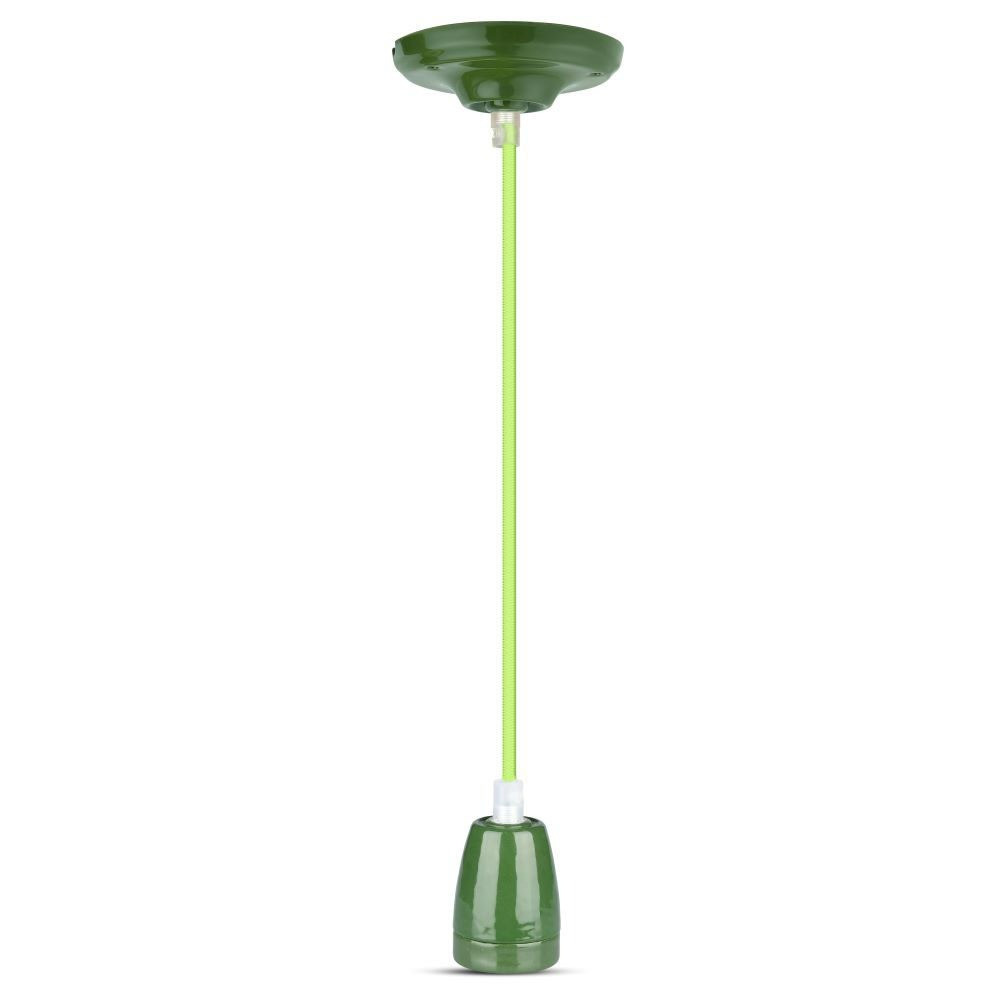 Porcelán lámpa függeszték, E27, zöld, V-TAC, 3805