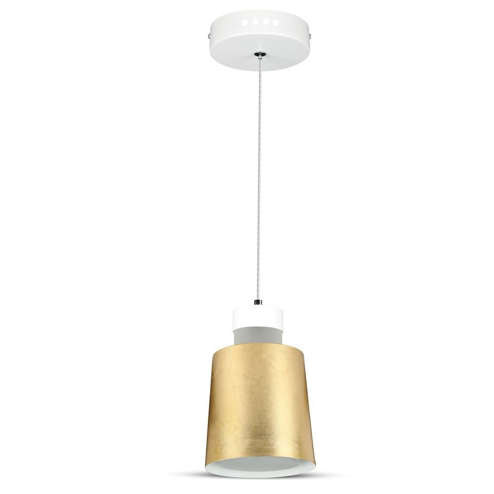 LED függőlámpák ernyővel, 7w, 3000K, meleg fehér, 400lm, 120°, arany, CRI>80, V-TAC, 3934