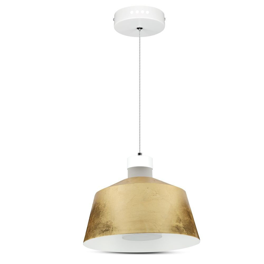 LED függőlámpák ernyővel, 7w, 3000K, meleg fehér, 400lm, 120°, arany, CRI>80, V-TAC, 3936