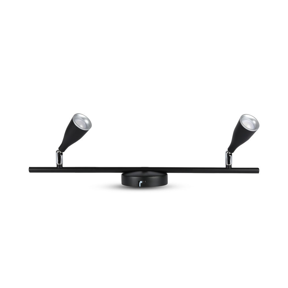 LED fali spot lámpa dupla fej, 9w, 3000K, meleg fehér, 720lm, 100°, fekete, CRI>80, V-TAC, 8267