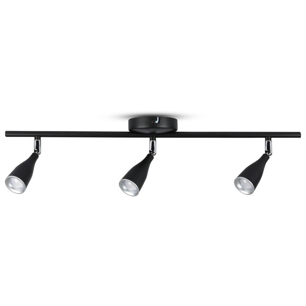 LED fali spot lámpa tripla fej, 13,5w, 3000K, meleg fehér, 1080lm, 100°, fekete, CRI>80, V-TAC, 8271